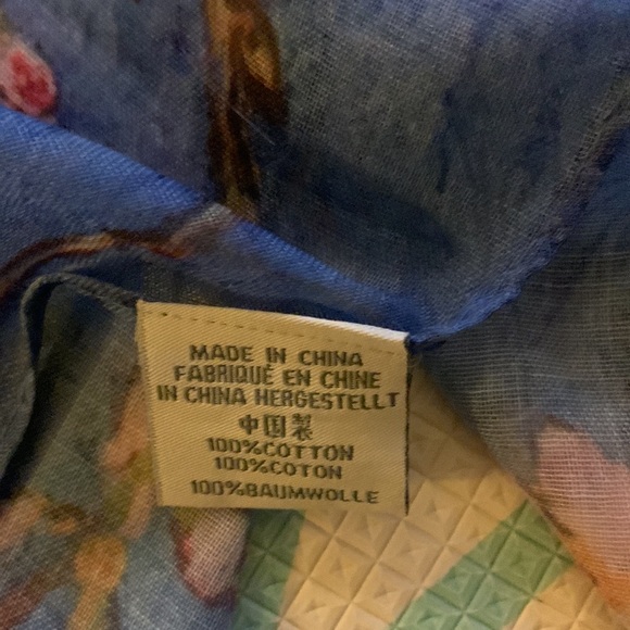 JC sunny just classic sheer blue floral / Van Gogh open kimono beach coverup o/s - Picture 6 of 9